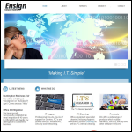 Screen shot of the Ensign Solutions Ltd website.