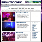 Screen shot of the Showtec Lighting & Sound website.