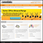 Screen shot of the Commlinks website.