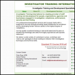Screen shot of the Investigator Training International website.