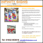 Screen shot of the Infinity Signs Ltd website.