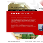 Screen shot of the Package Care Ltd website.