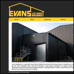 Screen shot of the Evans Buildings website.