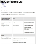 Screen shot of the Hdk Solutions Ltd website.