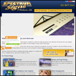 Screen shot of the Spectrum Signs & Workwear Ltd website.