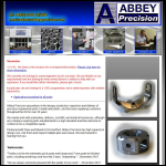 Screen shot of the Abbey Precision Ltd website.
