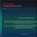 Screen shot of the MR Designs Ltd website.