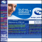 Screen shot of the Cpm (Design, Printing & Promotions) Ltd website.