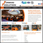 Screen shot of the Forward Forklifters Ltd website.