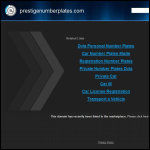Screen shot of the Prestige Number Plates & Signs Ltd website.