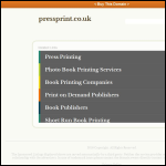 Screen shot of the Pressprint Sales Ltd website.