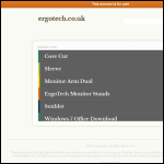 Screen shot of the Ergotech website.