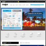 Screen shot of the Major Travel plc website.