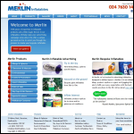 Screen shot of the Merlin Inflatables website.
