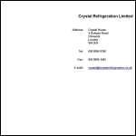 Screen shot of the Crystal Refrigeration website.
