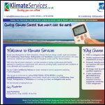 Screen shot of the Klimate Services website.