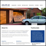 Screen shot of the Adlor Garage Door Services website.