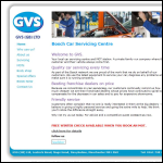 Screen shot of the Garrity Vehicle Services - Gvs website.