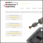 Screen shot of the Product Development Engineering website.