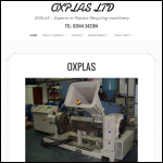 Screen shot of the Oxplas Ltd website.