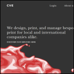 Screen shot of the E V C Graphic Design & Print website.