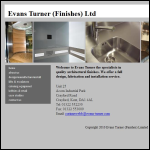 Screen shot of the Evans Turner (Finishes) Ltd website.