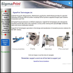 Screen shot of the Sigmaprint Technologies Ltd website.
