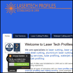 Screen shot of the LaserTech Profiles Ltd website.