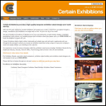 Screen shot of the Certain Exhibitions Ltd website.