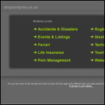 Screen shot of the Drayton Tyre & Battery website.