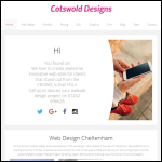 Screen shot of the Cotswold Designs website.