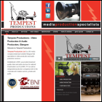 Screen shot of the Tempest Productions Ltd website.