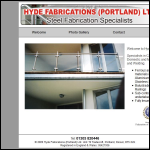 Screen shot of the Hyde Fabrications website.
