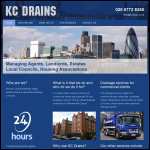 Screen shot of the Keep Clean Drain Services website.