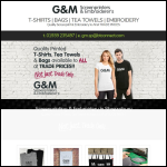 Screen shot of the G & M Screen Printers website.