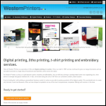 Screen shot of the Western Printers website.