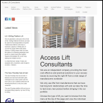 Screen shot of the Access Lift Consultants Ltd website.