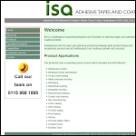 Screen shot of the Industrial Self Adhesives Ltd website.