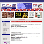 Screen shot of the Pestek website.