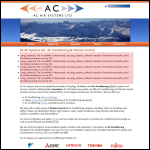 Screen shot of the A C Air Systems Ltd website.
