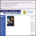 Screen shot of the Proweigh Ltd website.