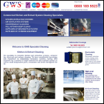 Screen shot of the GWS Specialist Cleaning website.