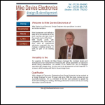 Screen shot of the Mike Davies Electronics website.