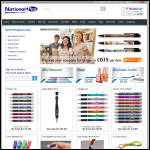 Screen shot of the National Pen Promotional Products Ltd website.