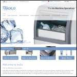 Screen shot of the Ice2o Ice Machines website.