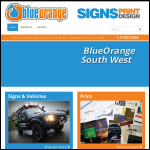 Screen shot of the Blue Orange Signs website.