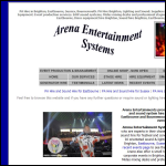 Screen shot of the Arena Entertainment Systems website.