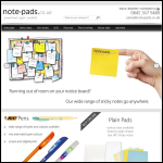 Screen shot of the Note-pads website.