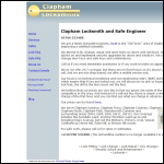 Screen shot of the Clapham Locksmiths website.