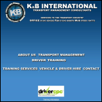 Screen shot of the K & B International website.